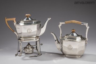 SHEFFIELD 
925 °/°° silver kettle and teapot...