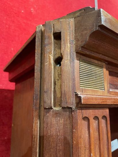 Pair of flamed mahogany bookcases with two...