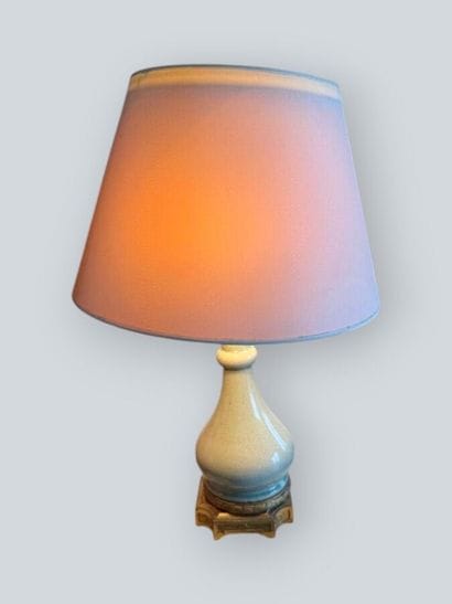 Pair of celadon crackled porcelain lamps,...