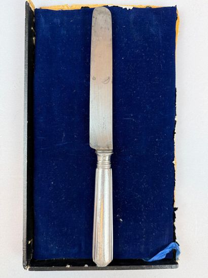 Twelve dessert knives, with 950°/°° silver...