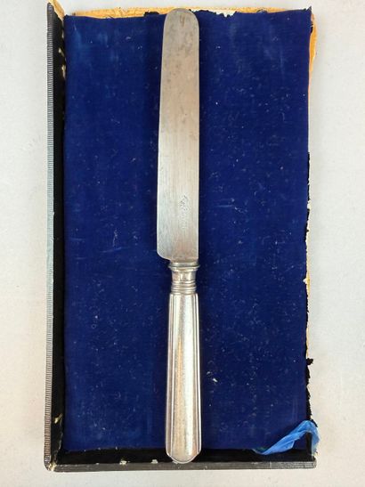 Twelve dessert knives, with 950°/°° silver...