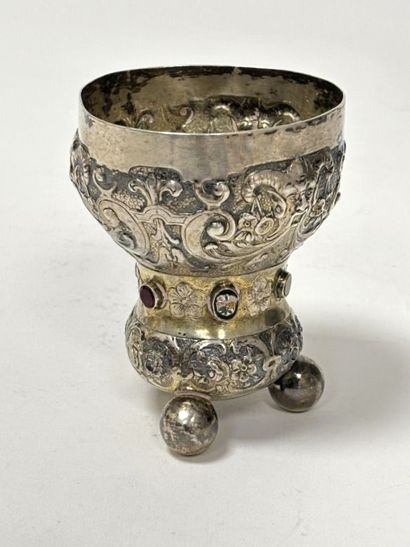 800°/°° silver chalice, partially vermeil,...