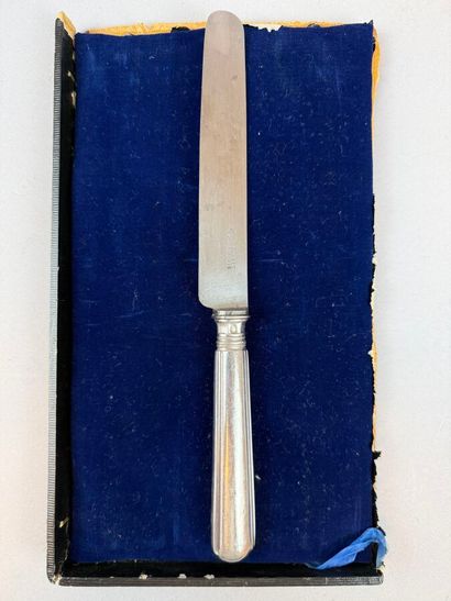 Twelve dessert knives, with 950°/°° silver...