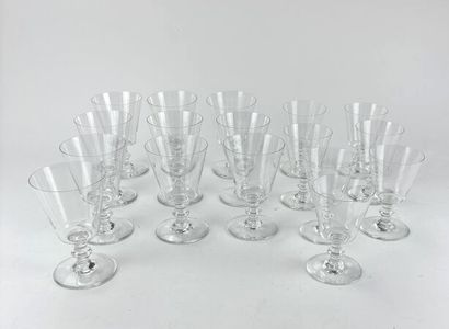 BACCARAT 
Partie de service de verres à pied...