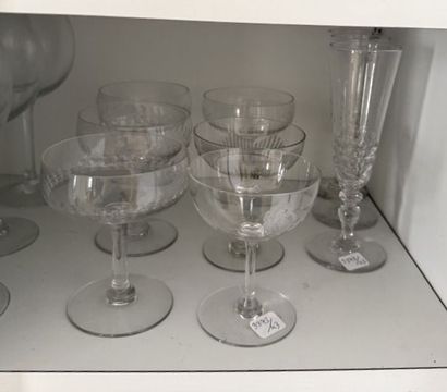 VERRES A CHAMPAGNE
Ensemble disparate comprenant...