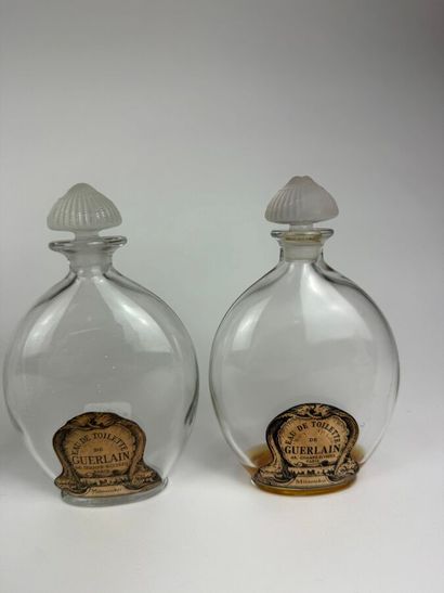 GUERLAIN
- Deux flacons modèle disque, Eau...
