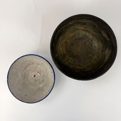 Coupe en métal argenté gravée de Bothé et...