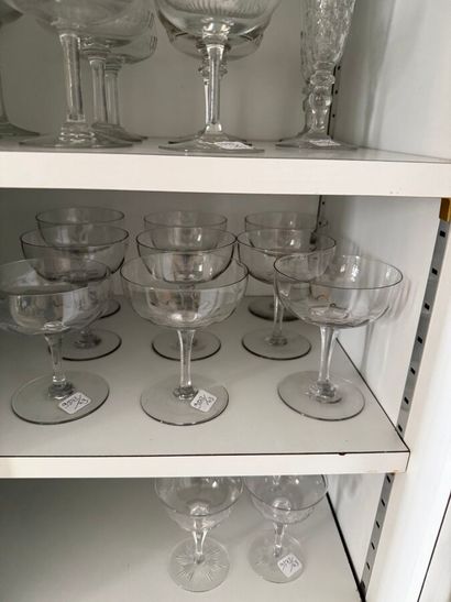 VERRES A CHAMPAGNE
Ensemble disparate comprenant...
