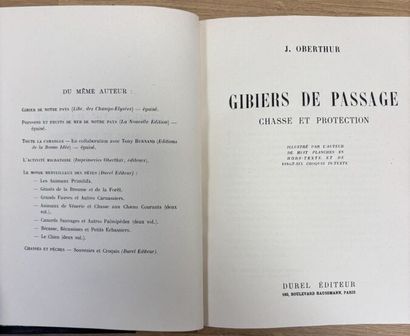 LOT DE LIVRES SUR LA CHASSE 
Joseph OBERTHUR
Chasses...
