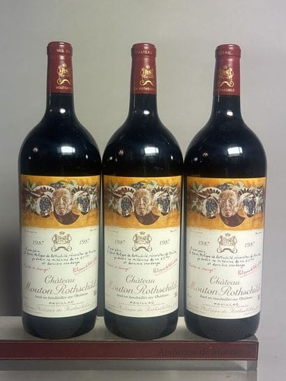 3 Magnums, Château MOUTON ROTHSCHILD 1987...