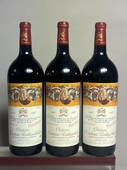 3 Magnums, Château MOUTON ROTHSCHILD 1987...