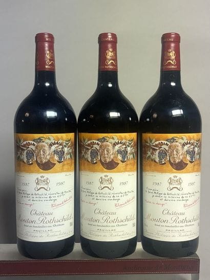 3 Magnums, Château MOUTON ROTHSCHILD 1987...