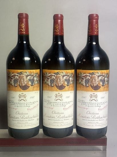 3 Magnums, Château MOUTON ROTHSCHILD 1987...