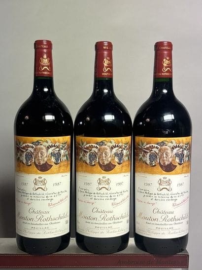3 Magnums, Château MOUTON ROTHSCHILD 1987...