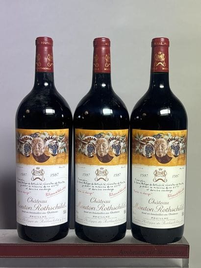 3 Magnums, Château MOUTON ROTHSCHILD 1987...