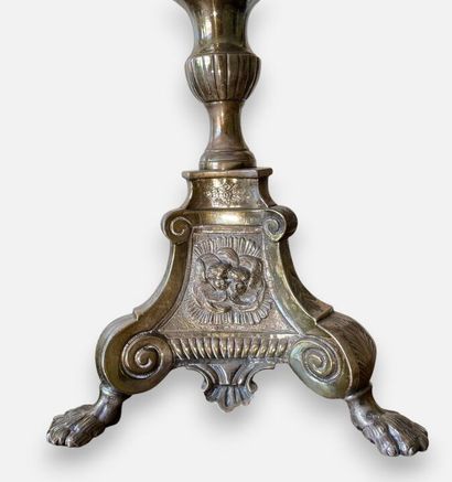 Gilded metal church candleholder converted...