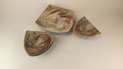 Christian HADENGUE (Born in 1949)
Three ceramic...