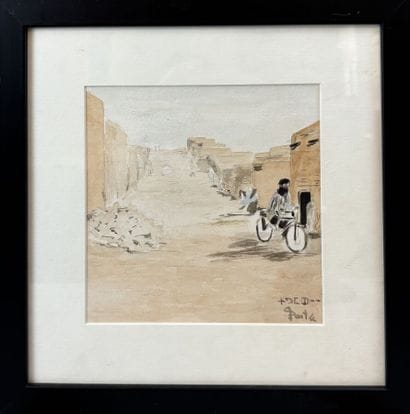 20TH-CENTURY SCHOOL
Cyclist, 
Watercolor...