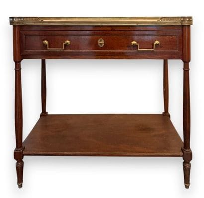 Mahogany-veneered console table with one...