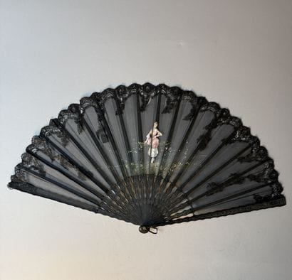 [FANS]
Set of eight fans made of lace and...