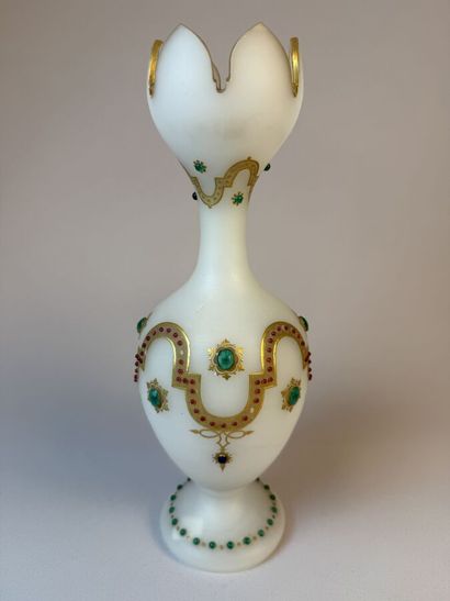 Tulip-shaped vase on a pedestal with a cut-out...