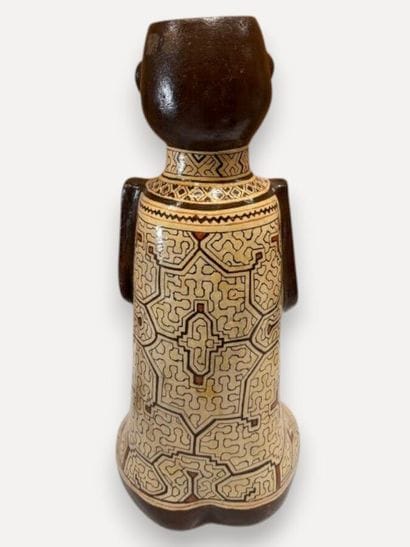 Glazed terracotta anthropomorphic vase depicting...