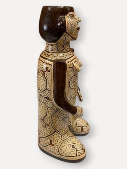 Glazed terracotta anthropomorphic vase depicting...