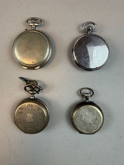 [POCKET WATCHES]
Set of two 800 °/°° silver...