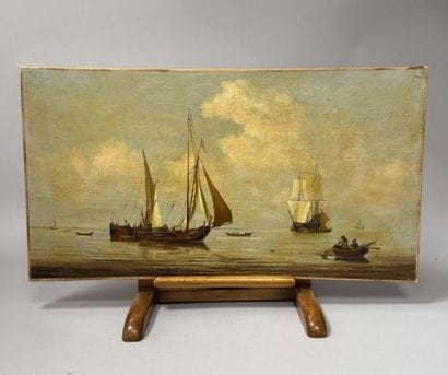 19TH-CENTURY SCHOOL
Fishermen at Sea, 
Oil...