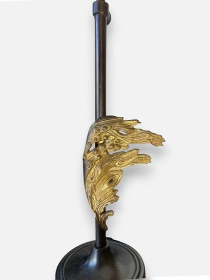 Wrought-iron lamp base with seaweed motif...
