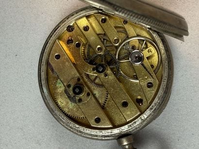 [POCKET WATCHES]
Set of two 800 °/°° silver...