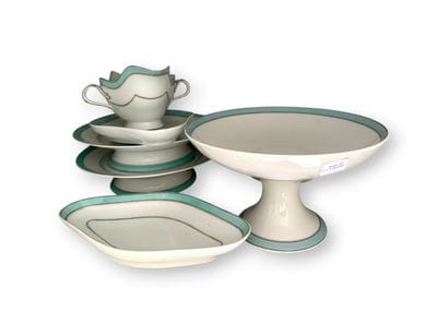 LIMOGES, FRANCE 
Porcelain tea set with polychrome...