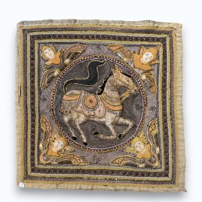 THAILAND
Two embroidered cushion covers featuring...