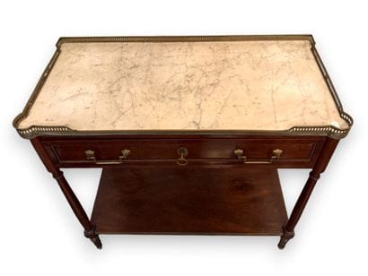 Mahogany-veneered console table with one...