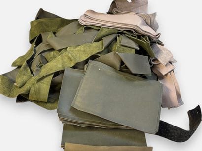 [LEATHER HANDLE]
Box containing numerous...