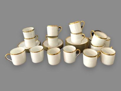 LIMOGES - FRANCE
Porcelain coffee set, with...