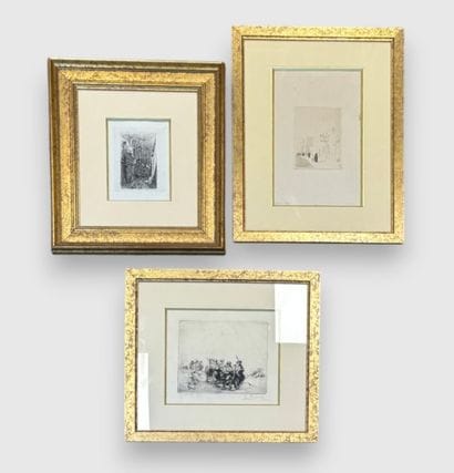 [SET OF ENGRAVINGS]
A set of three framed...