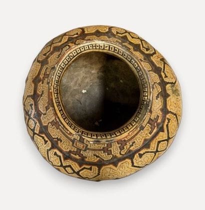 Large glazed terracotta vase with a curved...