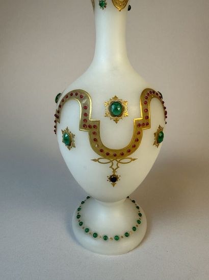 Tulip-shaped vase on a pedestal with a cut-out...