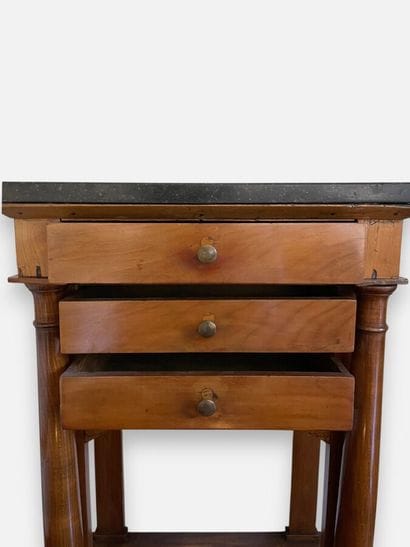 Small walnut sideboard with a column-style...