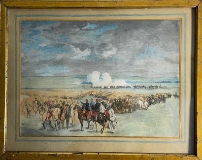 LATE 19TH-CENTURY FRENCH SCHOOL
Battle Scene,
Watercolor...