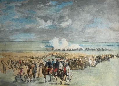 LATE 19TH-CENTURY FRENCH SCHOOL
Battle Scene,
Watercolor...