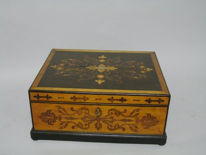 Coffret à double fond en bois de citronnier...