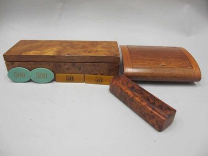 Boite à jetons rectangulaire en ronce de...