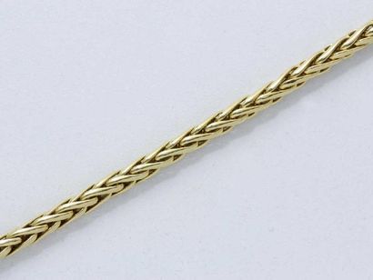 Bracelet en or 18 K, maille palmier, agrémenté...