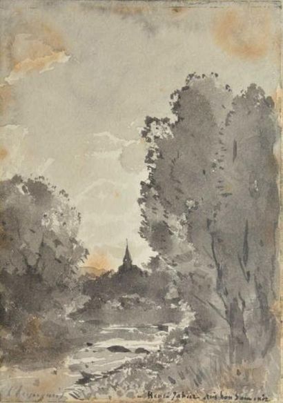 HARPIGNIES Henri Joseph, 1819-1916
Arbres...