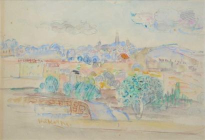 KIKOINE Michel, 1892-1968
Arbres devant une...
