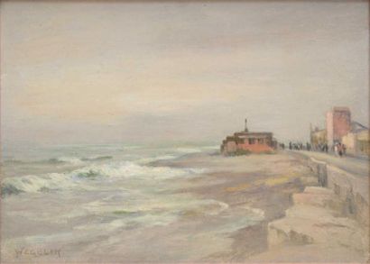 WEGELIN Emile, 1875 1962
Bord de mer et digue...