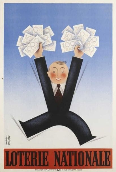 DEROUET Edgard. LOTERIE NATIONALE 1936 entoilée...