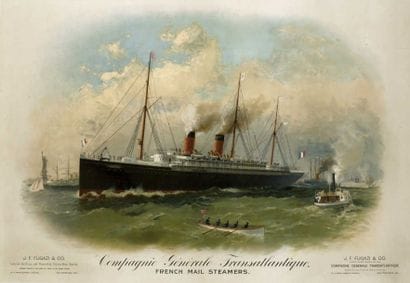 F.P. Cie Gle TRANSATLANTIQUE FRENCH MAIL...